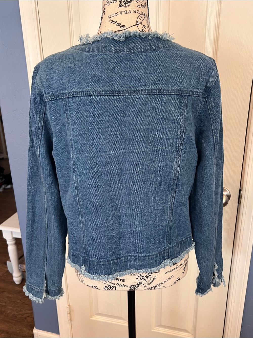 Denim Button-Front Jacket - Blue - Picture 6 of 10